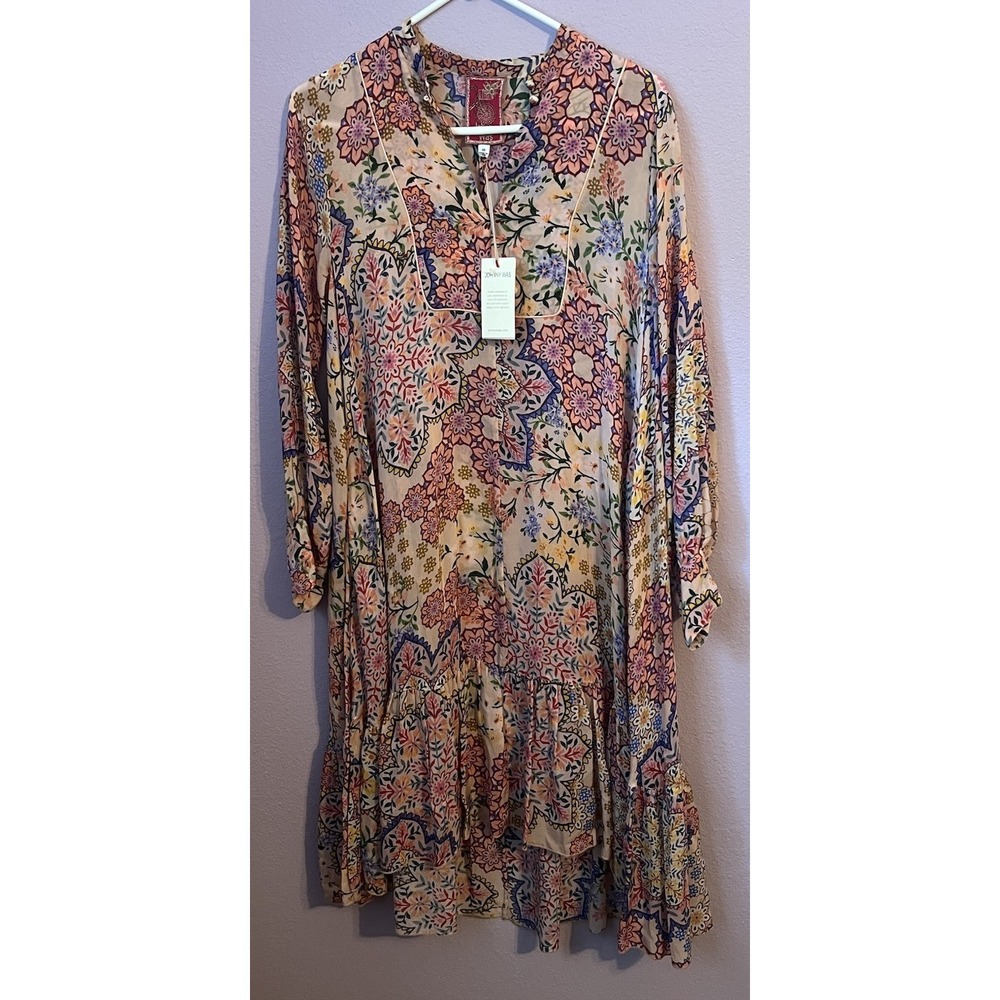Johnny Was Spring Wild Imana Slip Midi Dress Size XS New $420 Fits XS/Small Boho